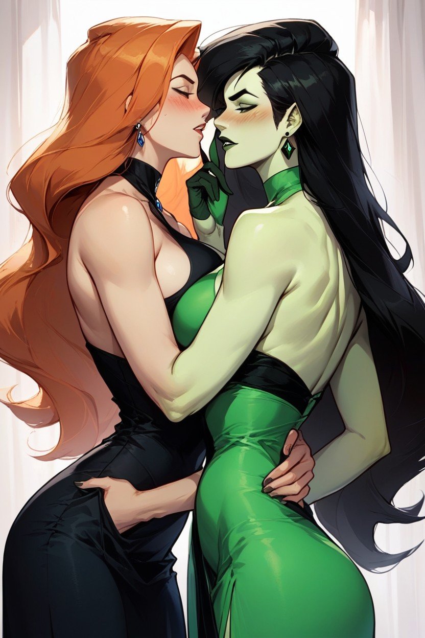 Talking, Kim Possible Kim Possible Ginger Hair And Shego Green Skin And Black Hair, DressesFurry IA