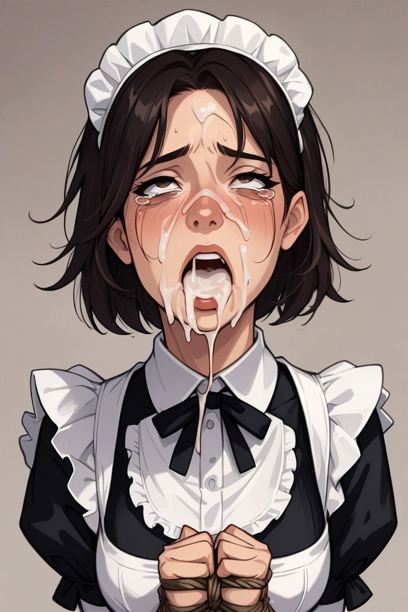 Desperate Face, Hands Tied, Cum In MouthHentai IA