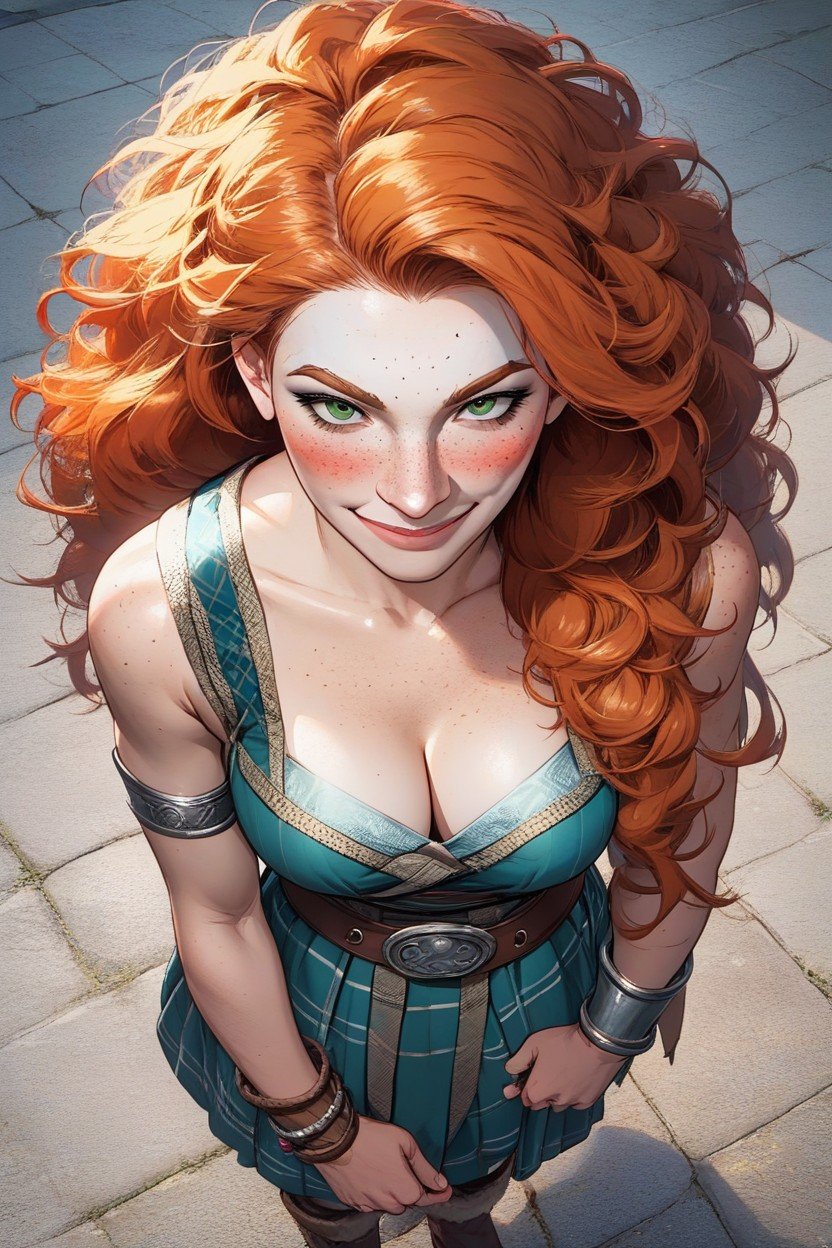 흥분한 얼굴, Merida From Brave, Viking Boots퍼리 AI 포르노