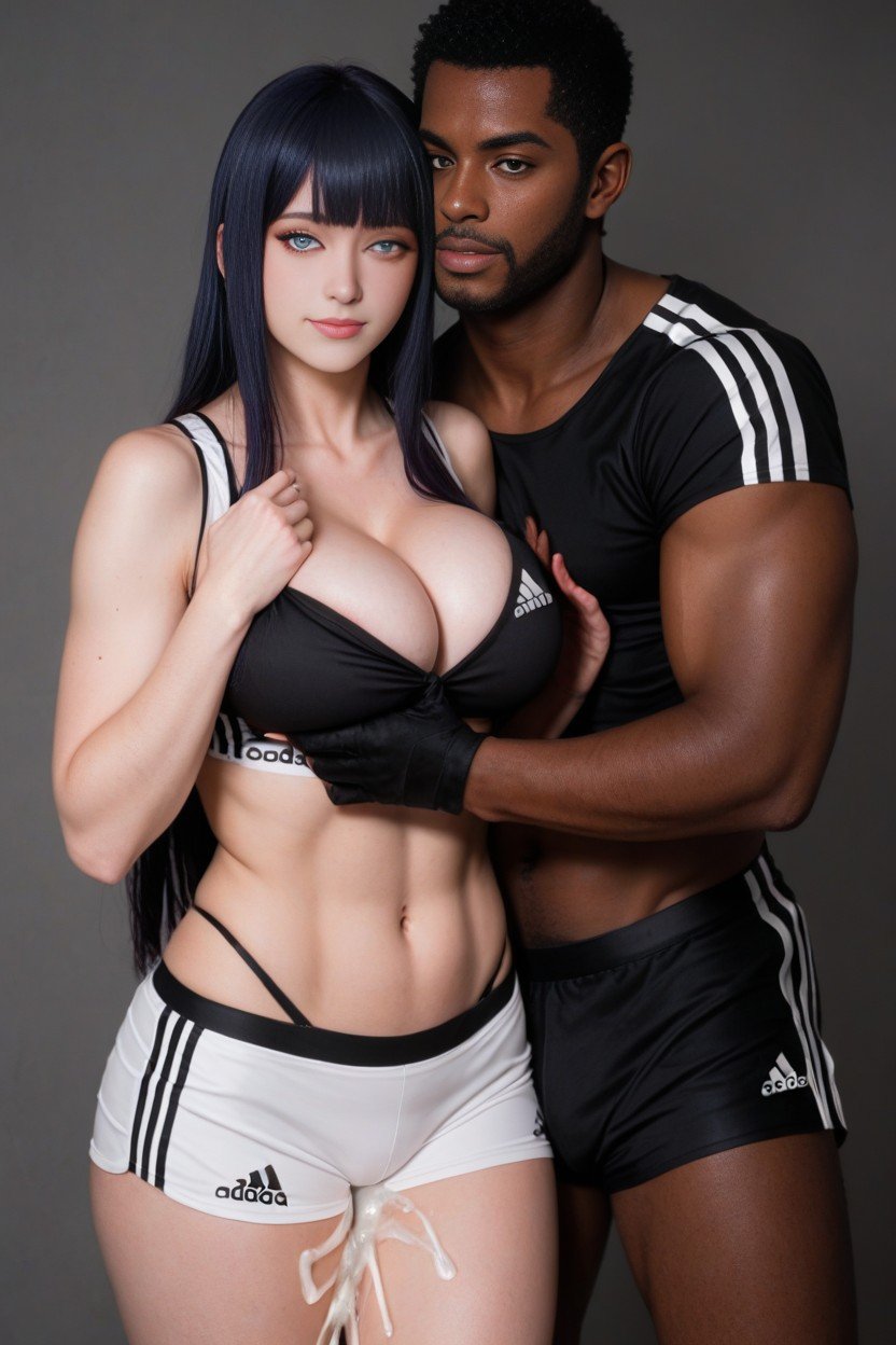 Wearing White Adidas Shorts, With A Toned Yet Delicate Build From Her Of Training As A Ninja Her Posture Is Gentle And Reserved, Japonesa Pornografia peluda com IA