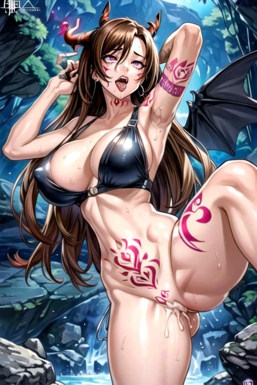 They Have Devilish Wing, Their Arms Have Tattoo, Tifa LockhartファーリーAIポルノ