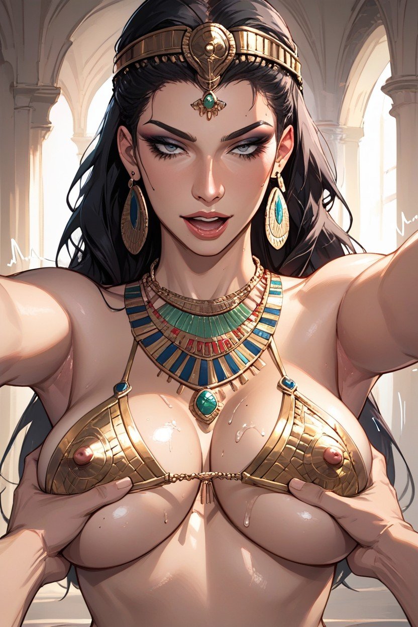 Close Up On Breasts, Cleopatra, Hourglass BodyAI黄漫