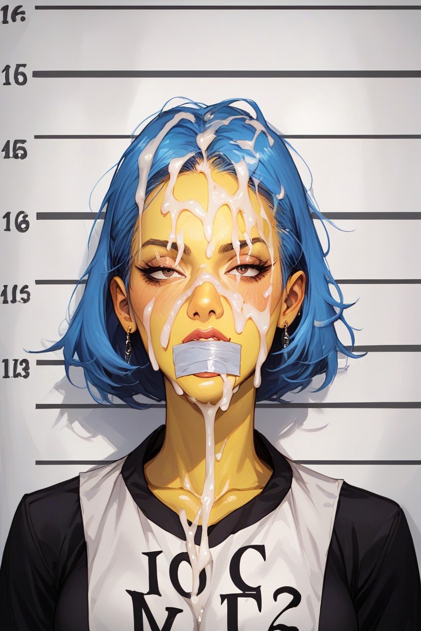 Yellow Skin, Mugshot, Clothed Hentai AI Porn