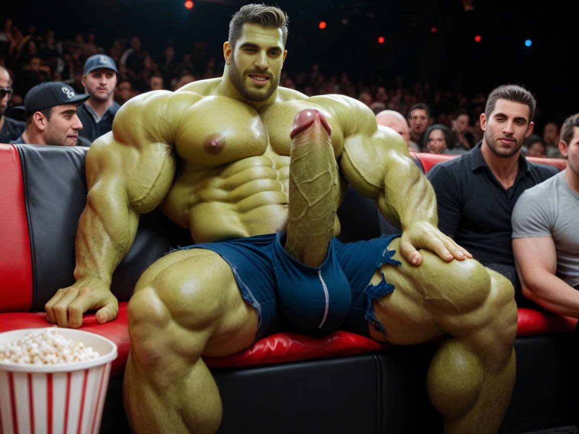 Bodybuilders, Gay Sex, Many People Around AI Gay Porn