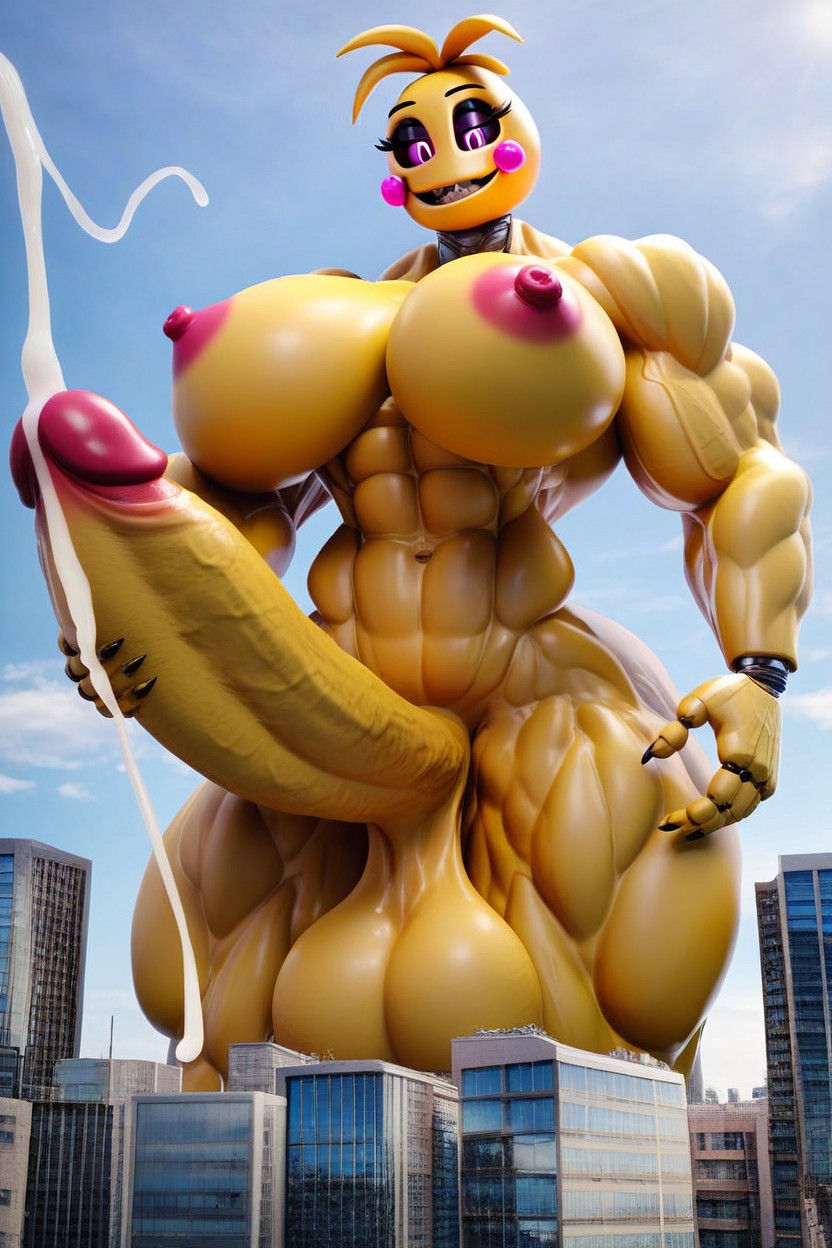 Toned, Gigantic Cock, Giantess Furry AI Porn