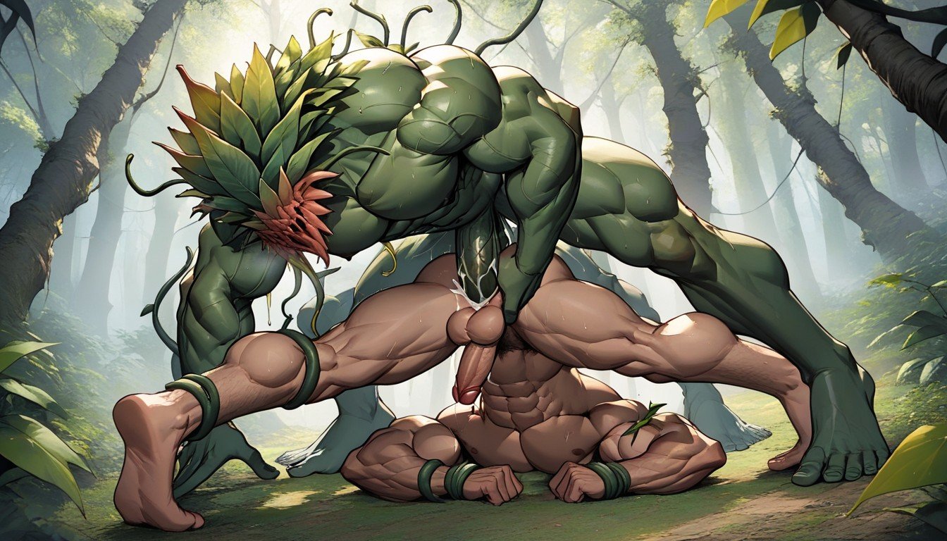 Gay Double Penetration, Anal Sex, Plant Monster Has An Unproportionate Large Dick Bigger Than LegFurry IA