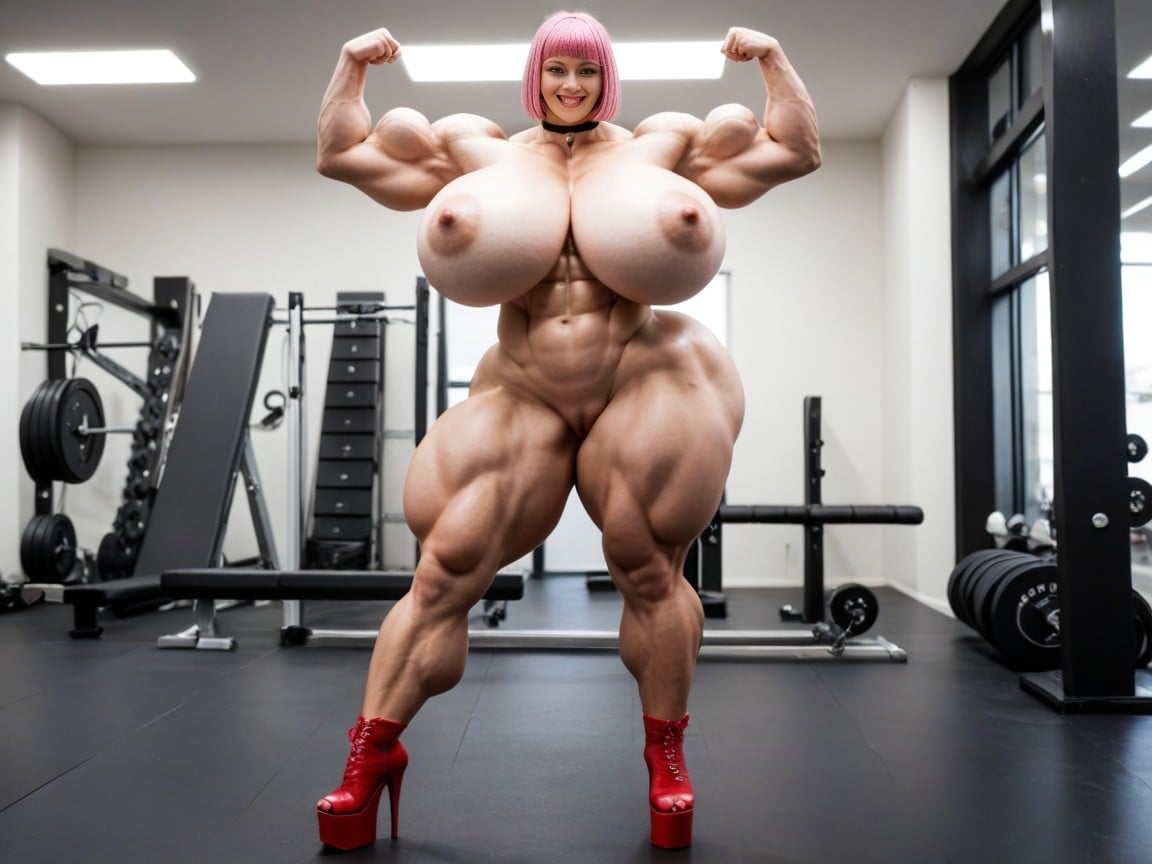 Gigantic Muscles, Thick Thighs, Flexing Furry AI Porn