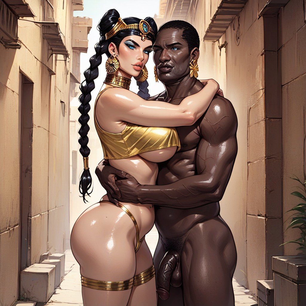 Interracialugly African Monster, Standing, Alley Furry AI Porn