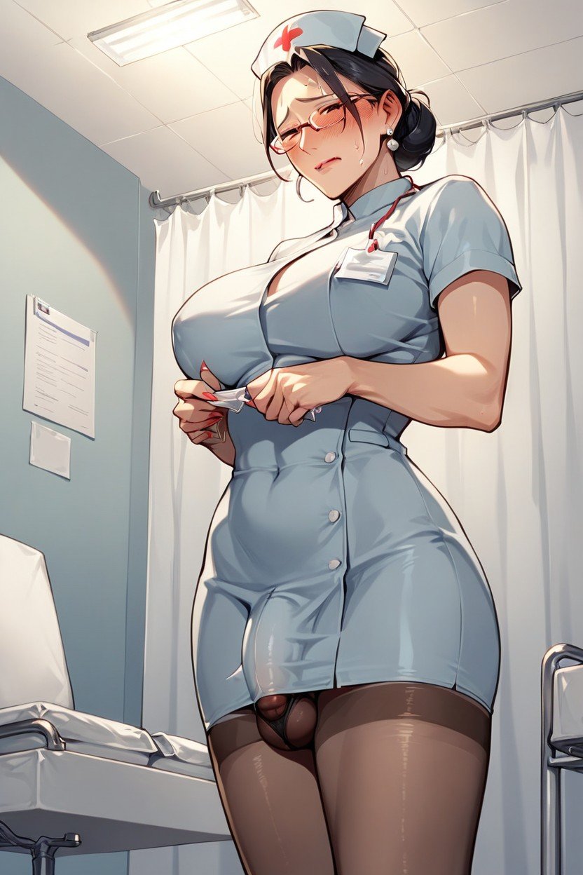 Futanari, Hospital, Penis BulgePorno IA Hentai