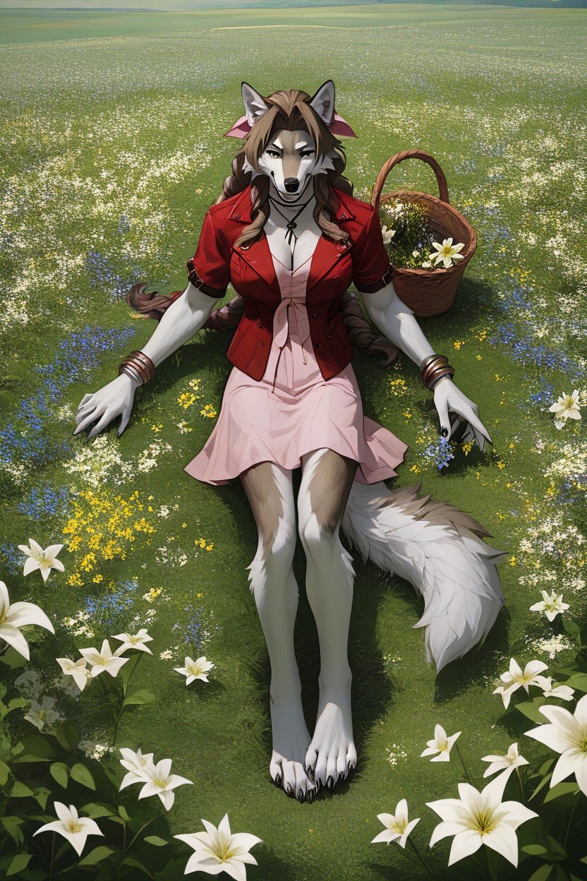 Field Of Flowers, Basket Of Flowers, Wolf Furry AI Porn