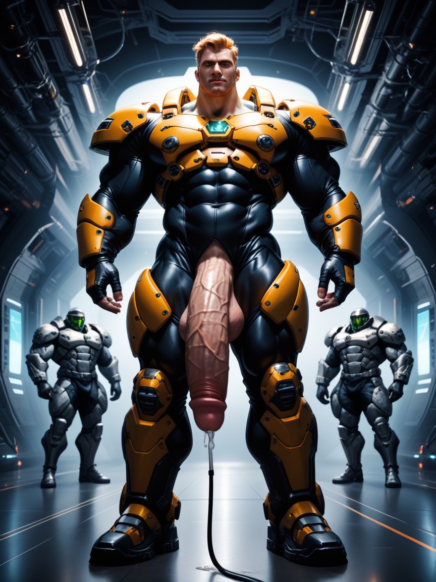 Large Cock Hangs Out Of The Armor, Large Cock Hangs Out Of The Armor, A Lot Of Pre Cum Bodybuilder With Ginger Hair AI同性戀黃片