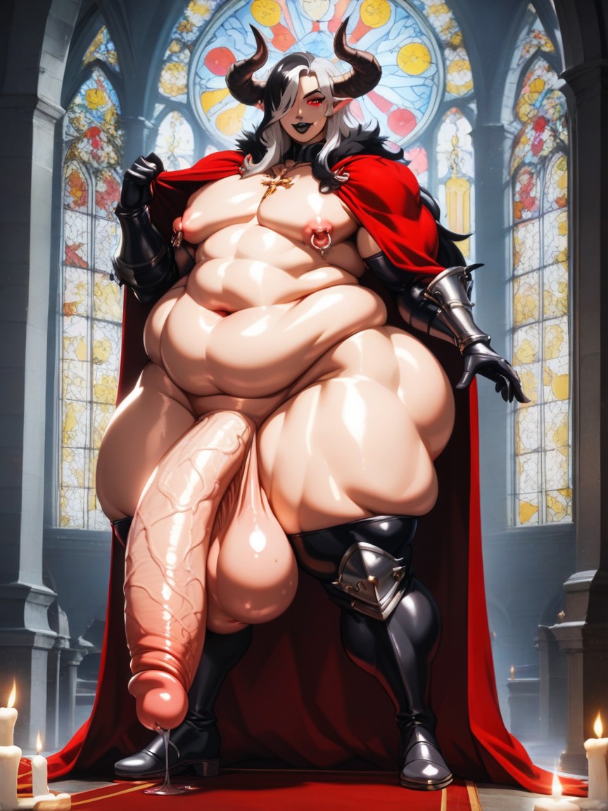 Shaved Body, Red Cape, Medieval Fantasy Church Porno IA Gay