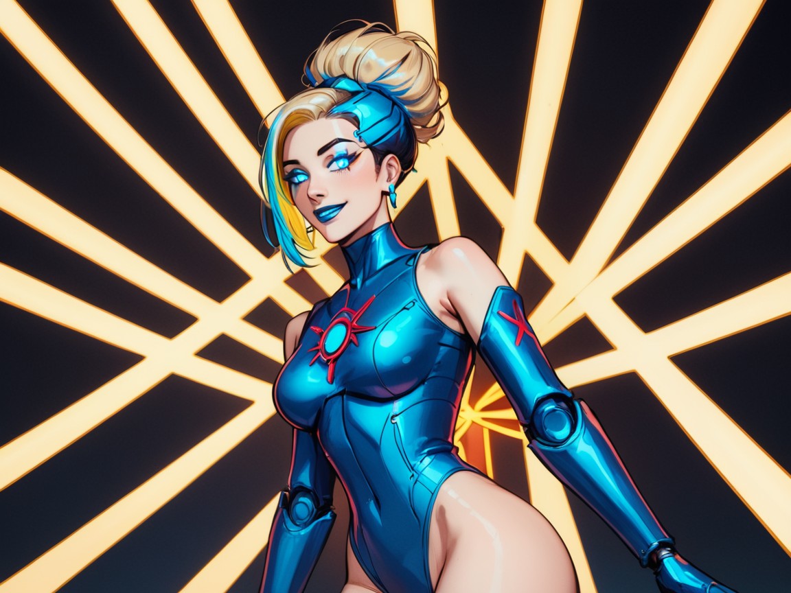 Blonde Pixie Hair, Vibrant Colors, Ultra Detailed Latina AI Porn