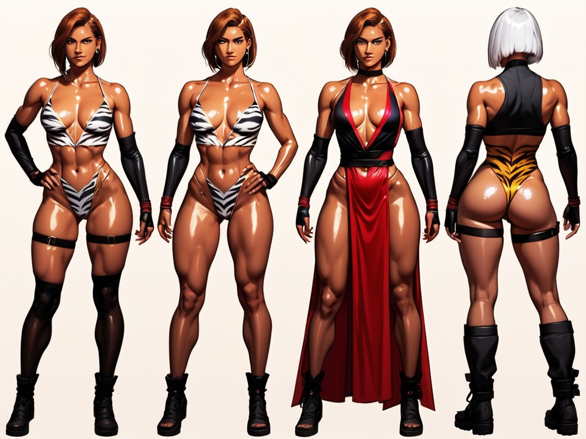 Squared Breast Width, Wrestler Cosplay Variations, Ass Proportionate To Hips ラティーナAIエロ