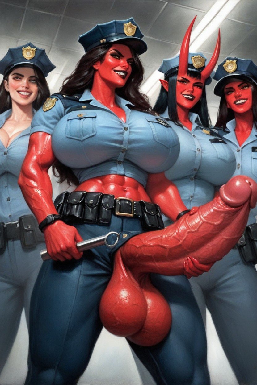 Prison, Gigantic, Police Costume Shemale AI Porn