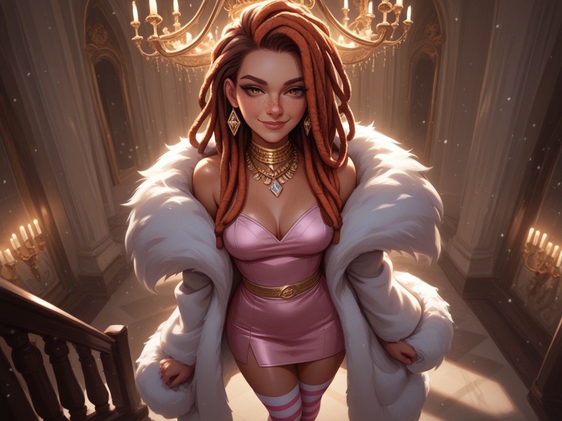 Arms Crossed, Pink Minidress, Rounded Torso Hentai AI Porn