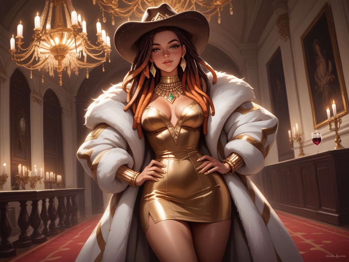 Wide Proportionate Waist, Large Mansion Background, Rounded Thighs Hentai AI Porn