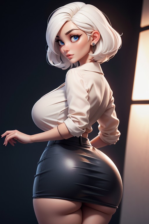 Curvy Hips, Tall, Bare Thighs AI Porn