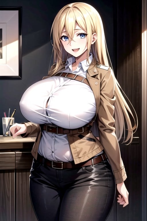 Fake Breasts, Massive Ass, Historia (attack On Titan)  Hentai AI Porn