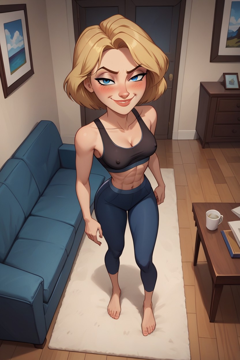 Disney Art Style, Smug Expression, Lanky Legs AI Porn