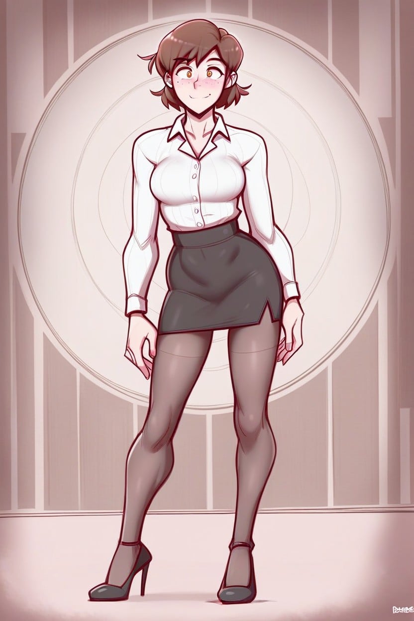 Dark Brown Hair, Legs, Pale Skin AI Porn