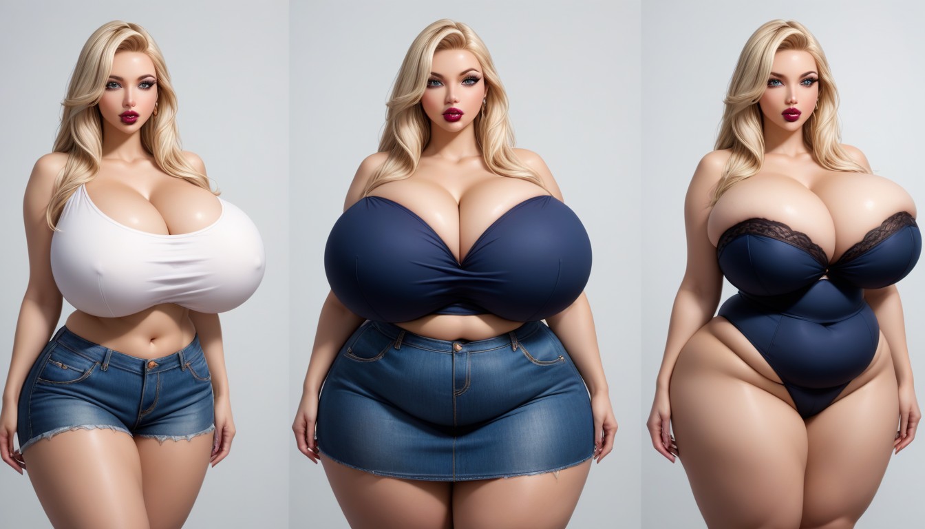 Unreal Hugely Drastic Change So Much More Mega Gargantuan Fat Breast Expansion, Cleavage, Breast Expansion BBW AI Porn