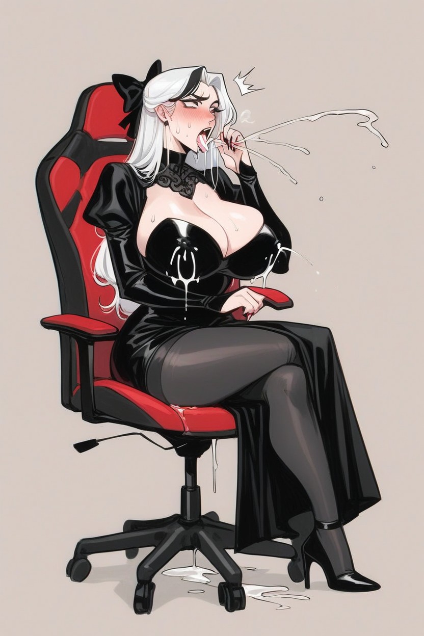 Cum In Mouth, Sorprendida, Detailed Embroidery Hentai IA