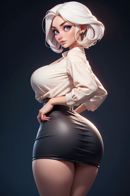 Beautiful Blue Eyes, Muy Corto, Sexy Pose Porno IA