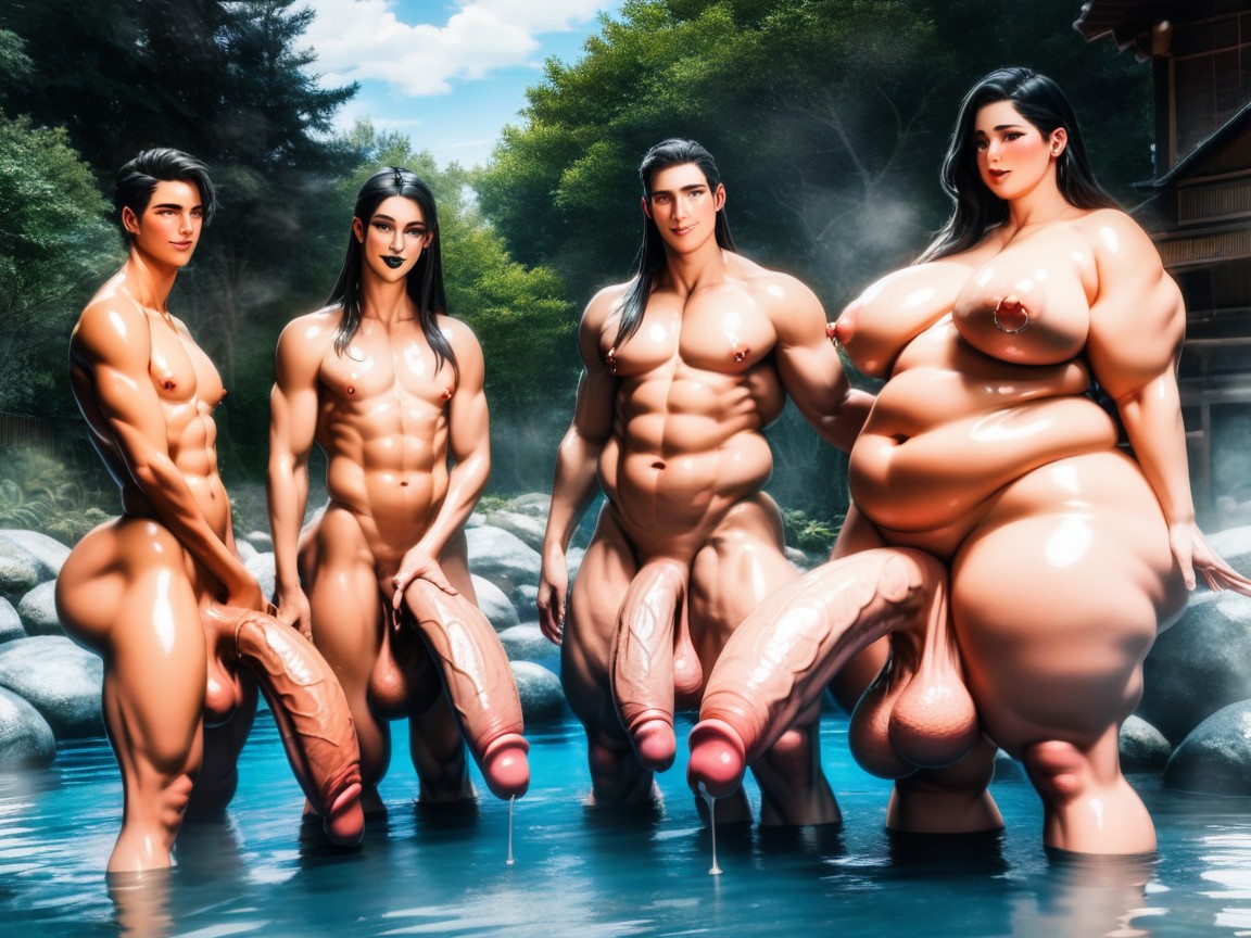 Circle Jerk, 脂肪, Hyper Penis Length ゲイAIエロ