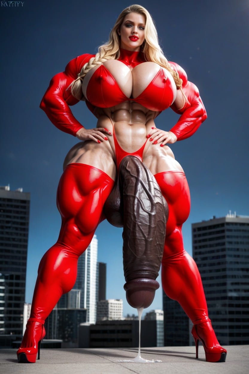 Seductive Pose, Exaggerated Big Butt, Extremely Swollen Veins Porno IA transsexuelle