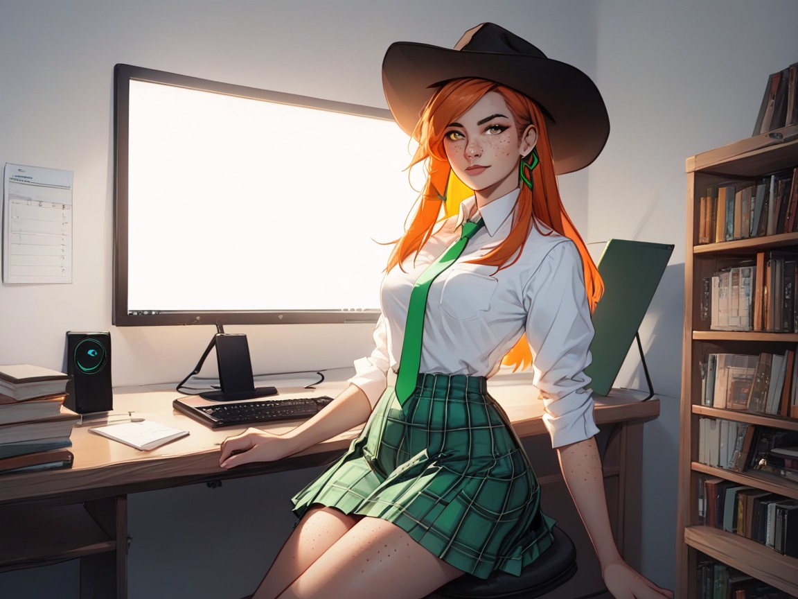 Study Room Background, Nsfw, Rounded Shoulders Porno IA Latina