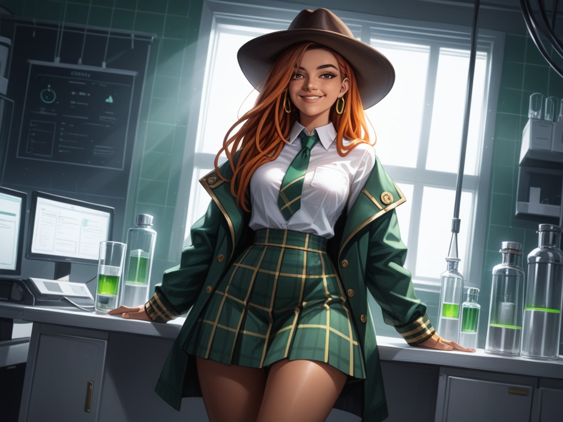 Rounded Chest Width, Focus On Woman, Green Thong Hentai AI Porn