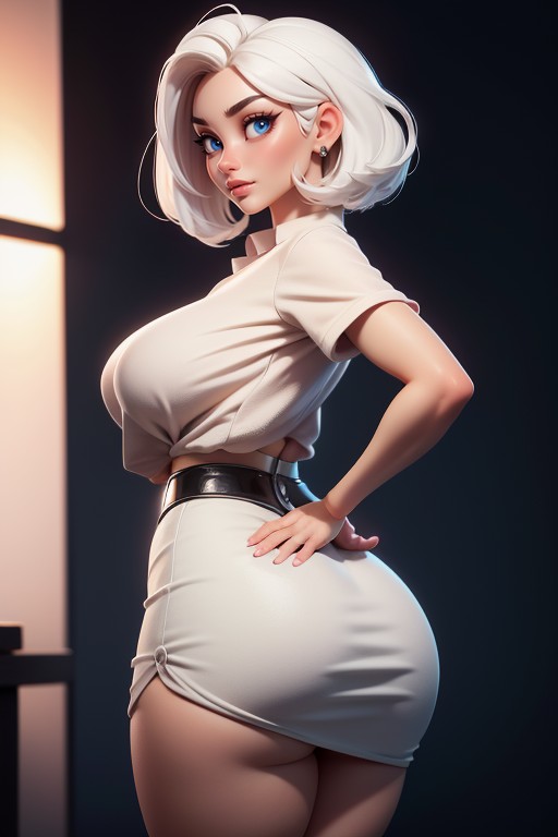Beautiful Woman, Massive Ass, Mini Skirt AI Porn