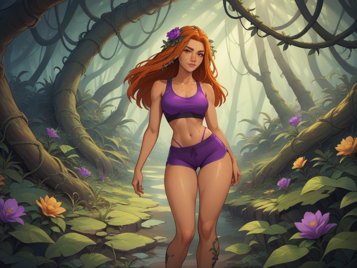 Focus On Woman, Rounded Wide Hips, Low Torso Height AI Porn