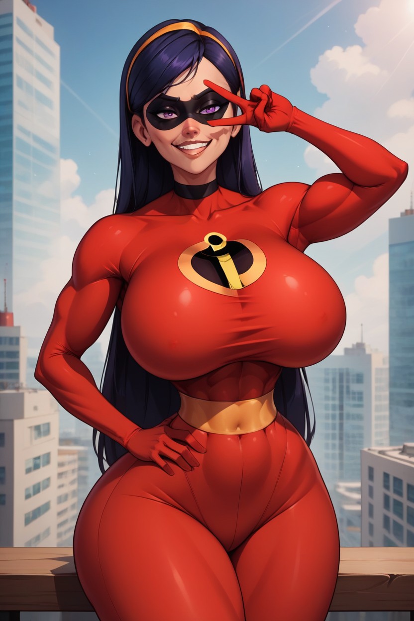 Perfect Smooth Skin Complexion, Modeling, Red Outfit AI Porn
