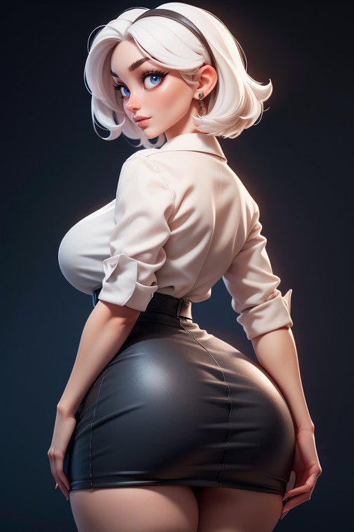 Fat, White Hair Bob, Correct Proportions AI Porn