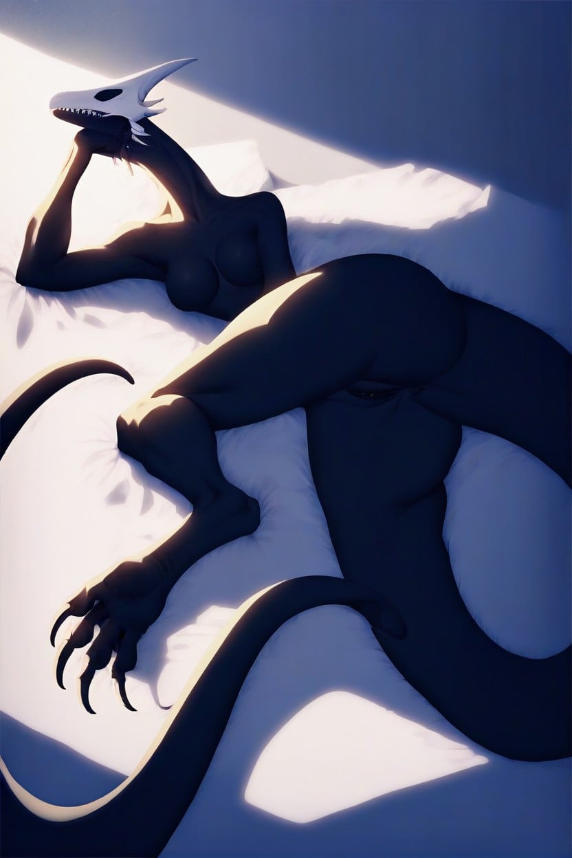 Long Curved Tail, Claws On The Hands, Dragon Like Furry KI Porno