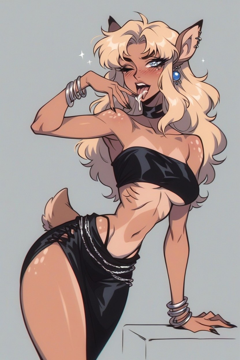 Stiletto Heels, Sparkly Eyes, Sleeveless Hentai IA
