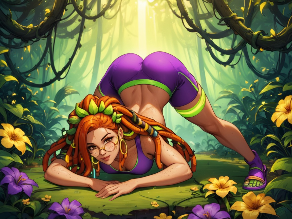 Jungle, Ultra Detailed, Tan Skin Latina AI Porn