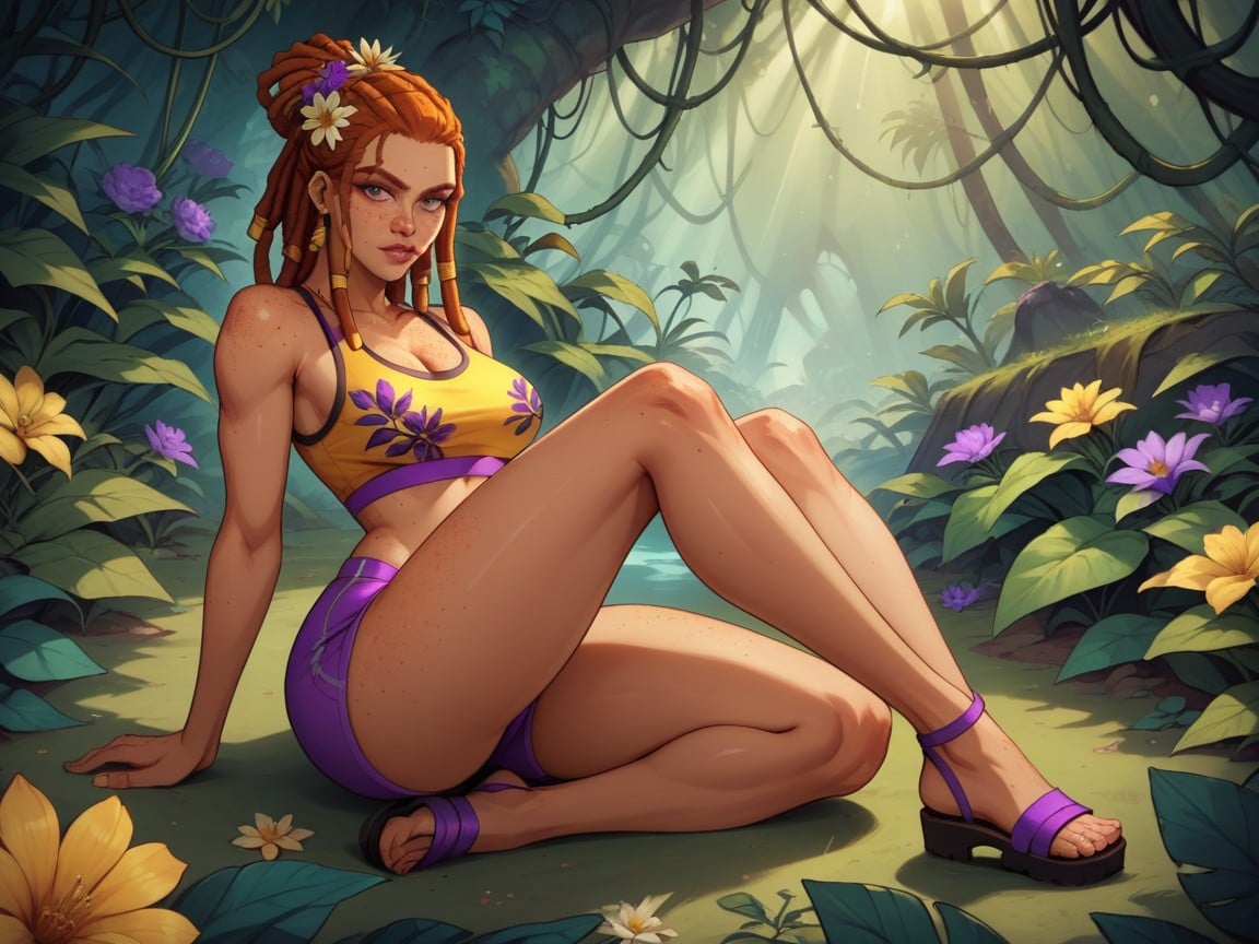 Tan Skin, Saturated Colors, Scientist Cosplay Hentai AI Porn