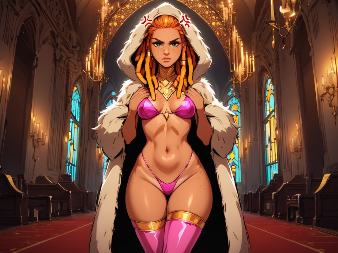 Hips Wider Than Chest, Bright Backlit Room, Rounded Thighs Porno IA latina