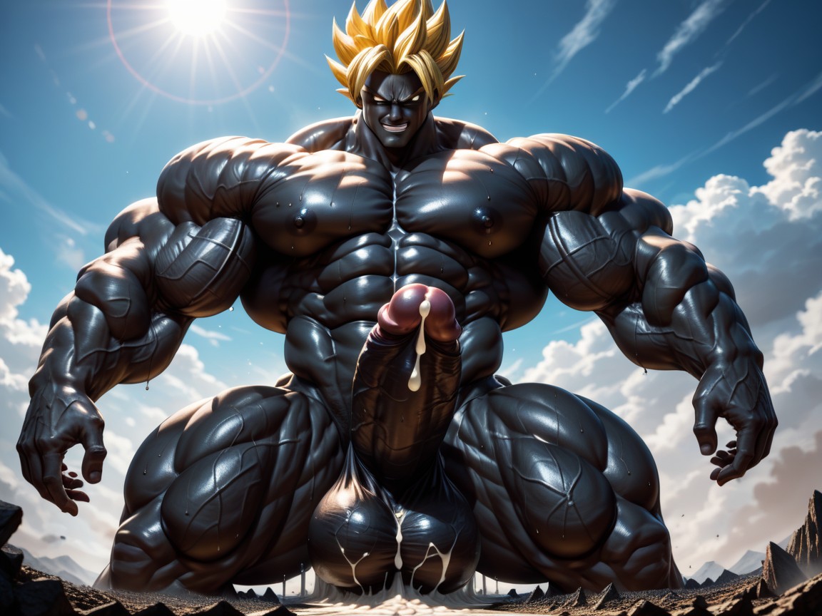 Penis Bigger Than Body, Big Ball, Gold Hair AI Gay Porn