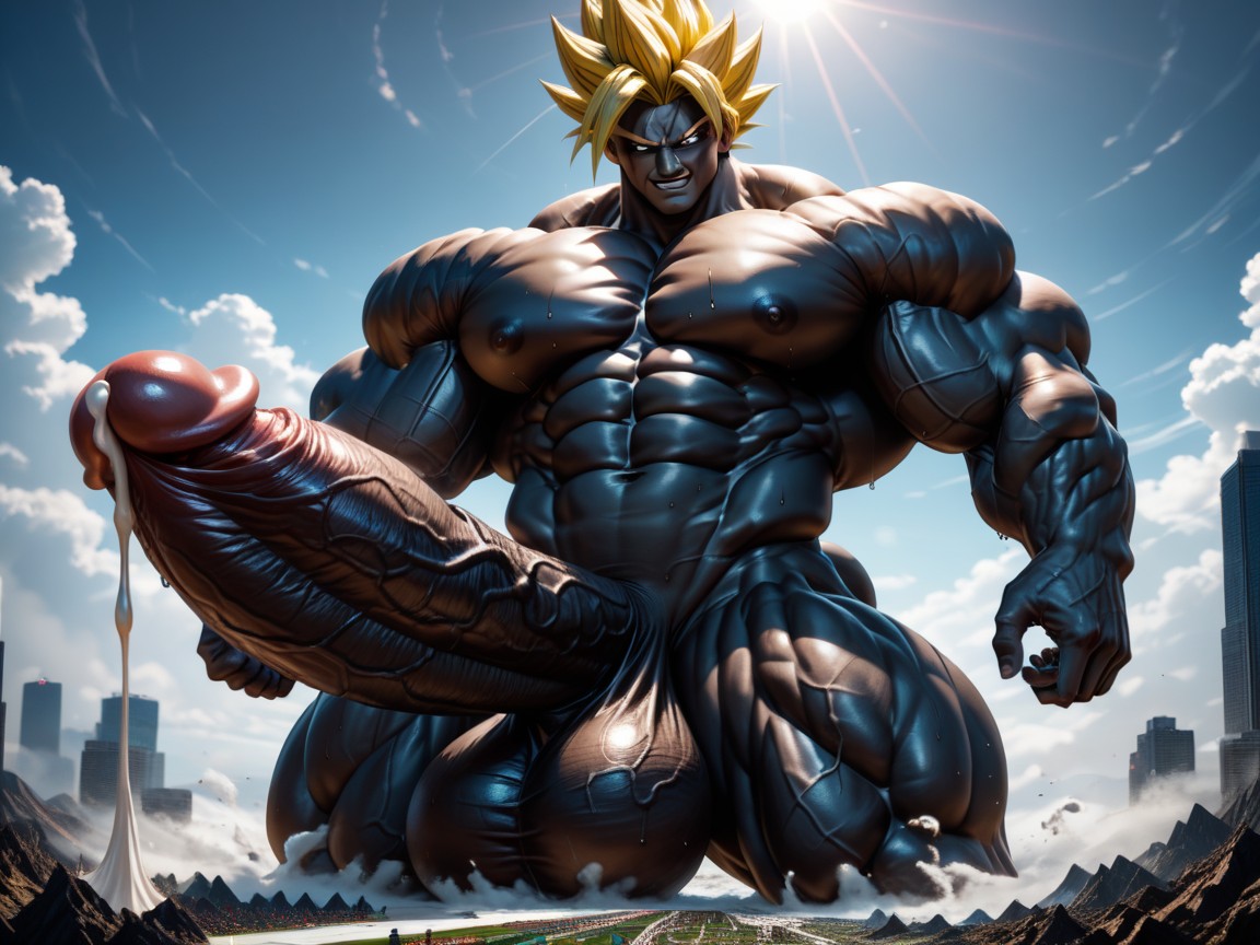 Hyper Penis, Huge Muscle, Large And Muscular AI Gay Porn