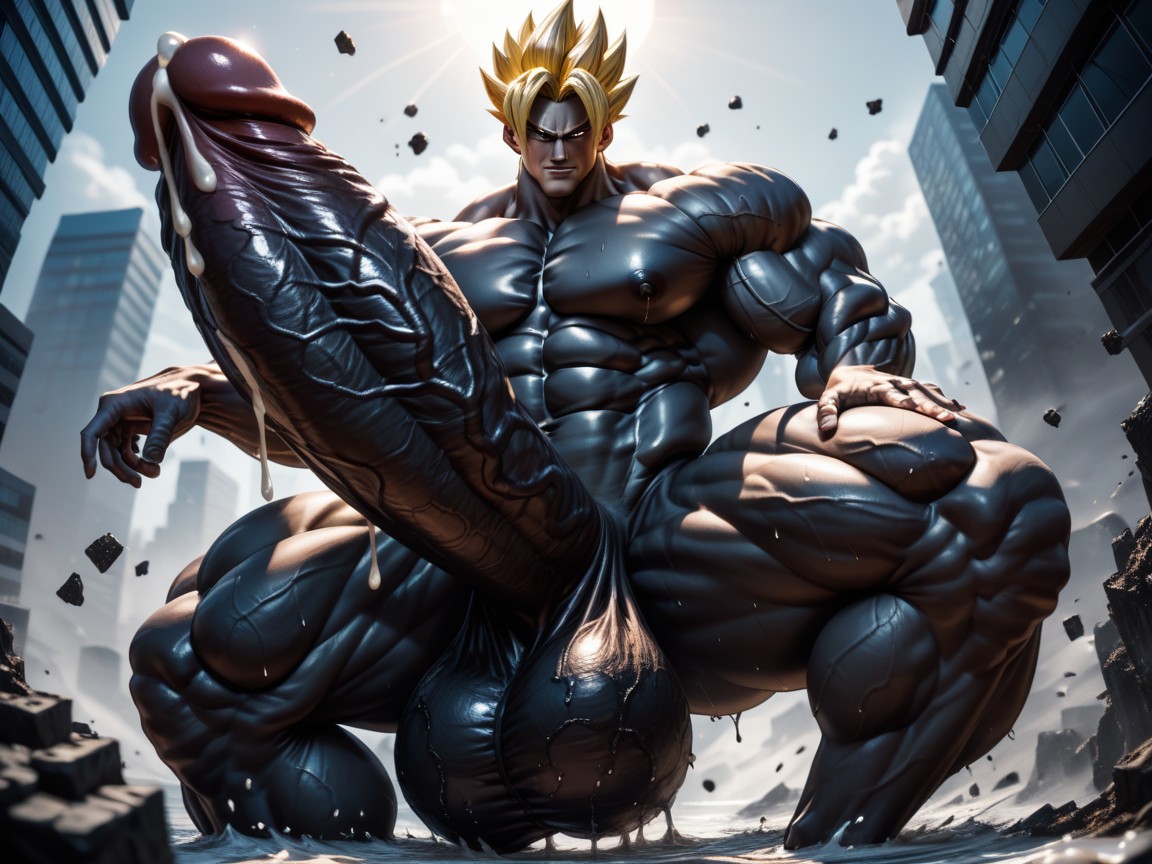 Gold Hair, Cum Dripping, Wide AI Gay Porn