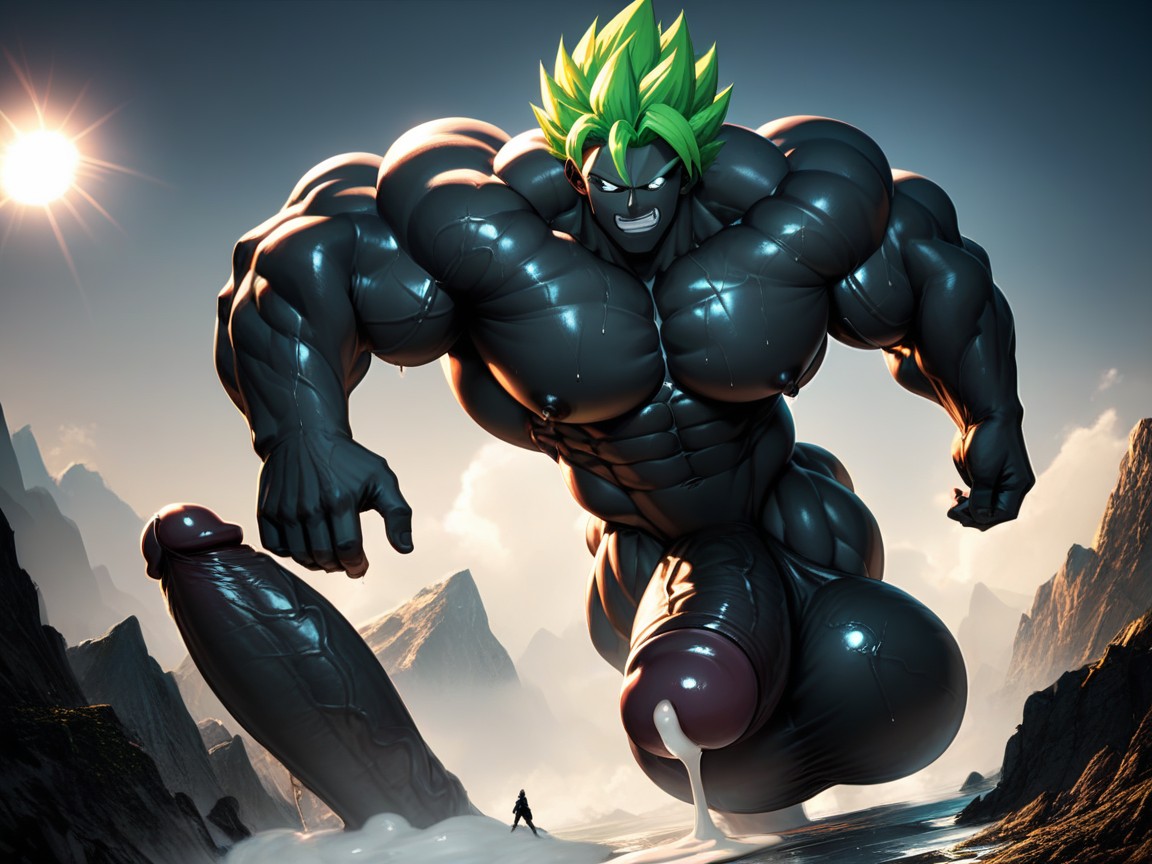 Giant, Wet Skin, Huge Muscle 게이 AI 야짤