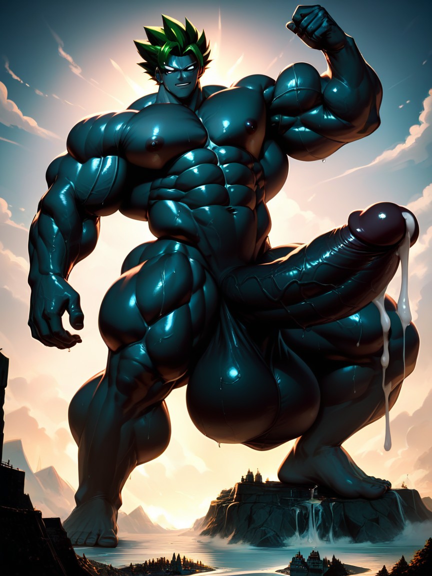 Huge Testicles, Large And Muscular, Penis Bigger Than Body AI Gay Porn