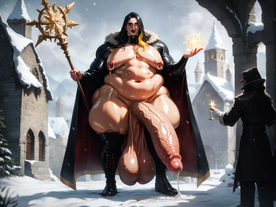 Nipple Piercings, Cape, Long Hair AI Gay Porn