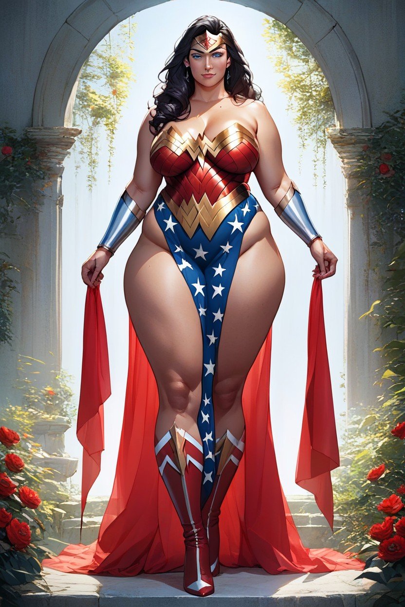 Wonder Woman Costume, 30+, 작은 가슴헨타이 AI 포르노