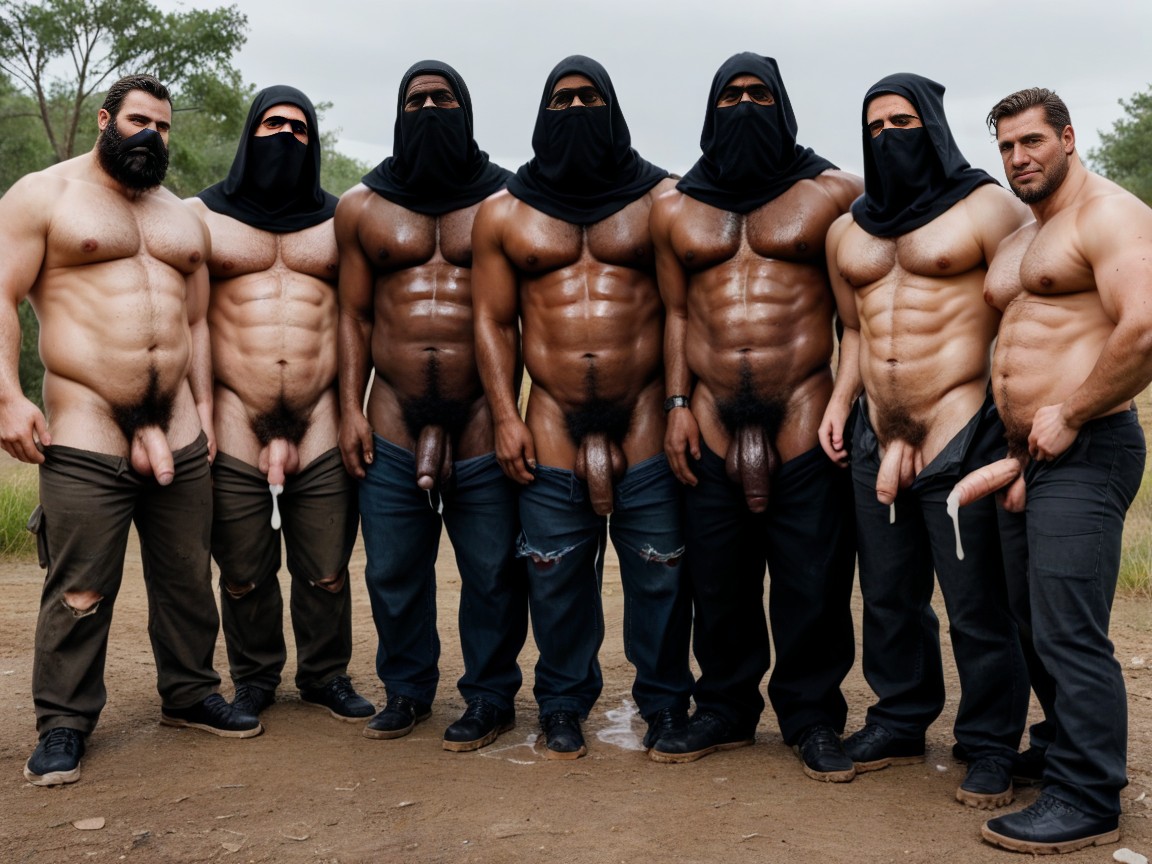 Hyper Pubes Growth, Masked Face, Pubic Hair AI Gay Porn