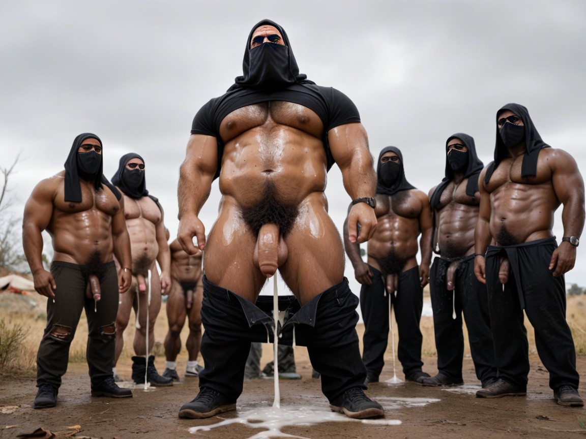 Foreskin, Puddles Of Cum On The Ground, Hyper Pubes Growth AI Gay Porn